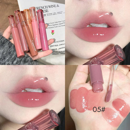 Jelly Mirror Lip Glaze Water Light Moisturizing Lip Gloss Long-Lasting Makeup Lipstick