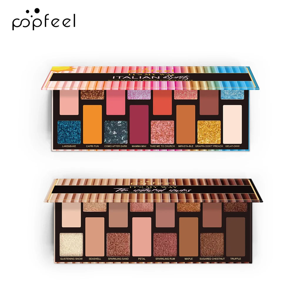 Makeup Nude Colors Eyeshadow Palette Natural Nude Matte Shimmer Glitter Pigment Eye Shadow Pallete 16 Colors