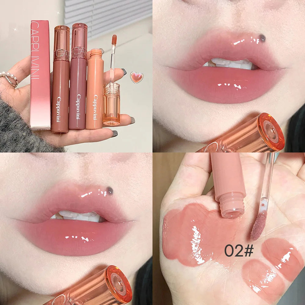 Jelly Mirror Lip Glaze Water Light Moisturizing Lip Gloss Long-Lasting Makeup Lipstick