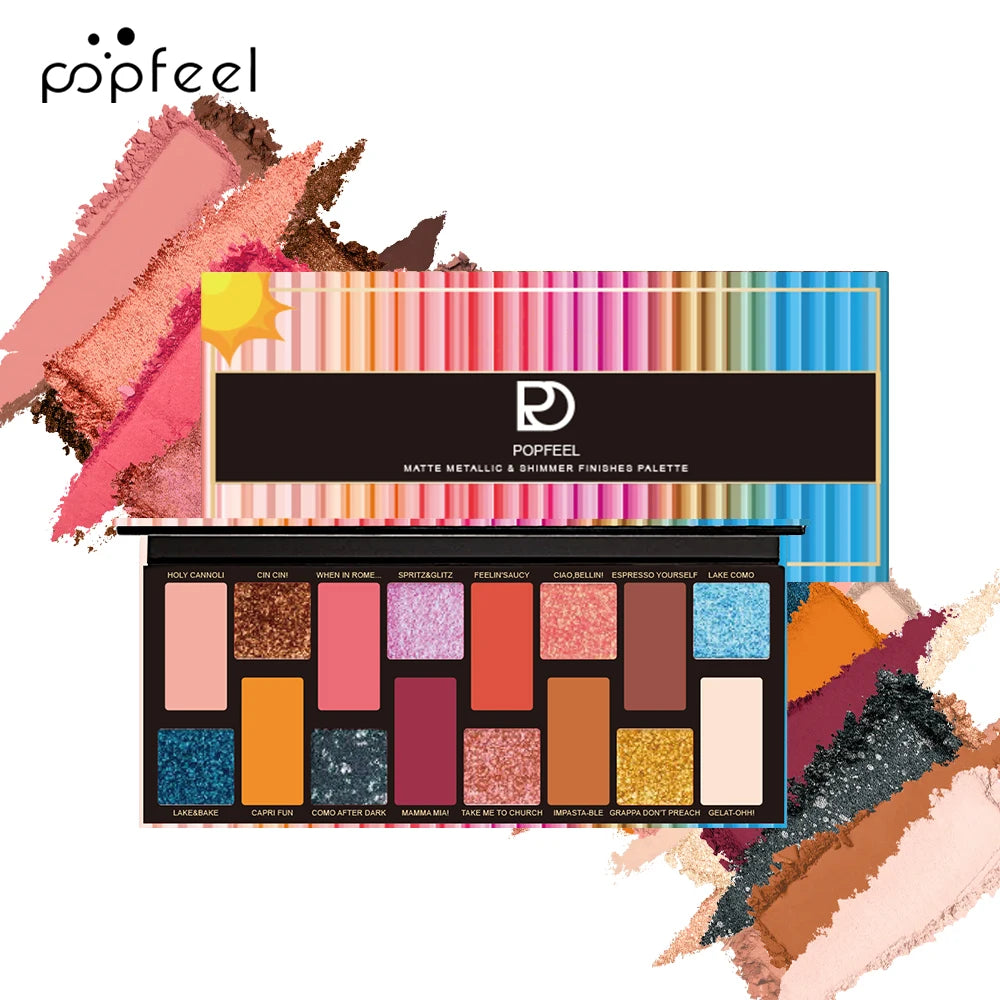 Makeup Nude Colors Eyeshadow Palette Natural Nude Matte Shimmer Glitter Pigment Eye Shadow Pallete 16 Colors