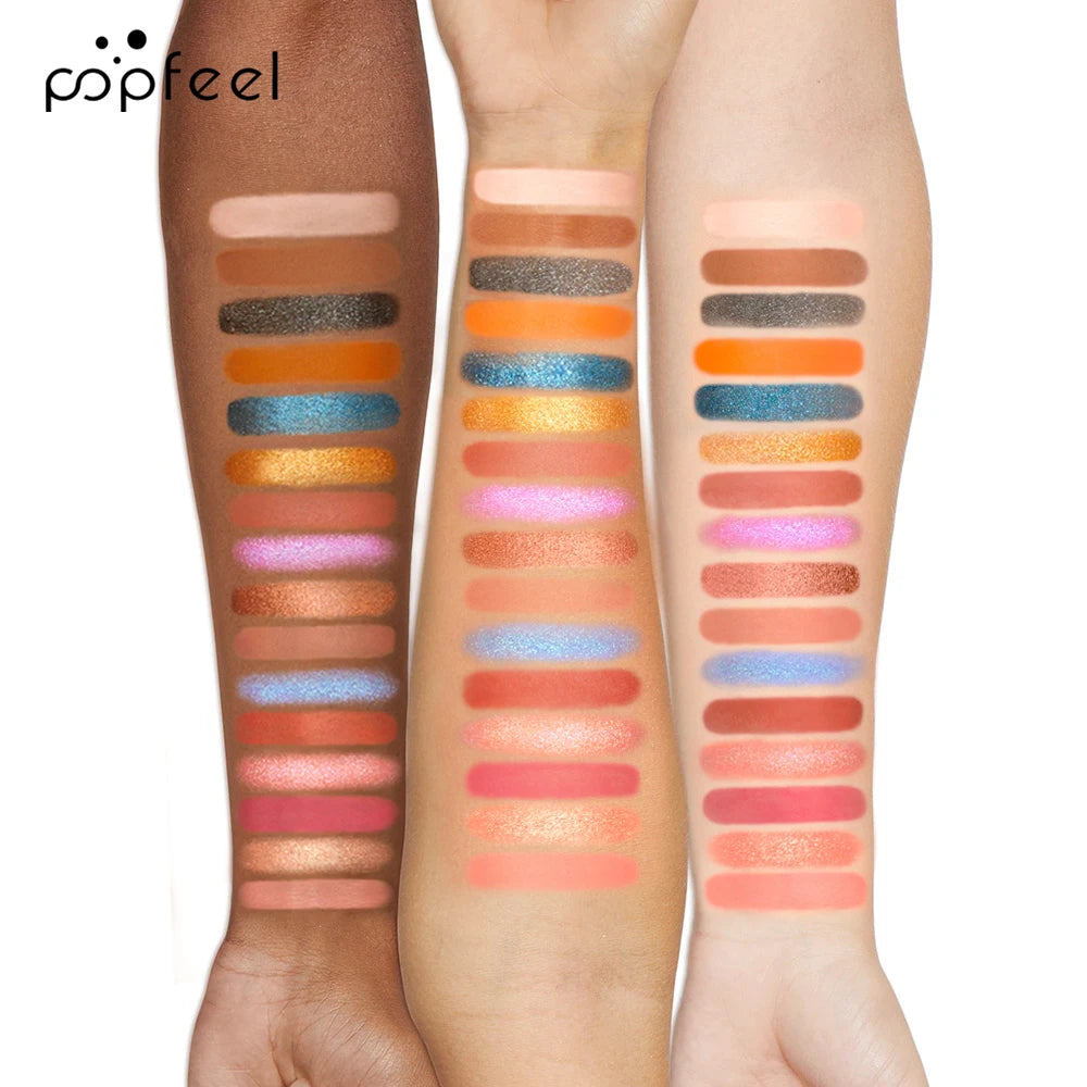 Makeup Nude Colors Eyeshadow Palette Natural Nude Matte Shimmer Glitter Pigment Eye Shadow Pallete 16 Colors