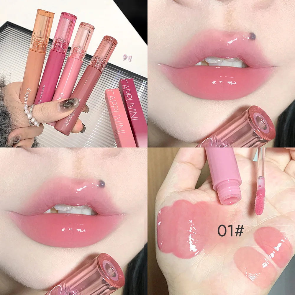 Jelly Mirror Lip Glaze Water Light Moisturizing Lip Gloss Long-Lasting Makeup Lipstick