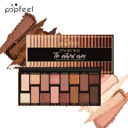 Makeup Nude Colors Eyeshadow Palette Natural Nude Matte Shimmer Glitter Pigment Eye Shadow Pallete 16 Colors